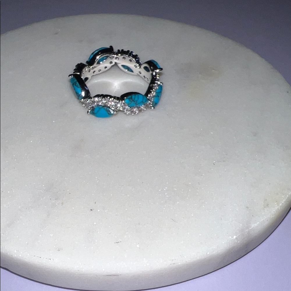 Chic December birthday Silver and Blue Women's Ring